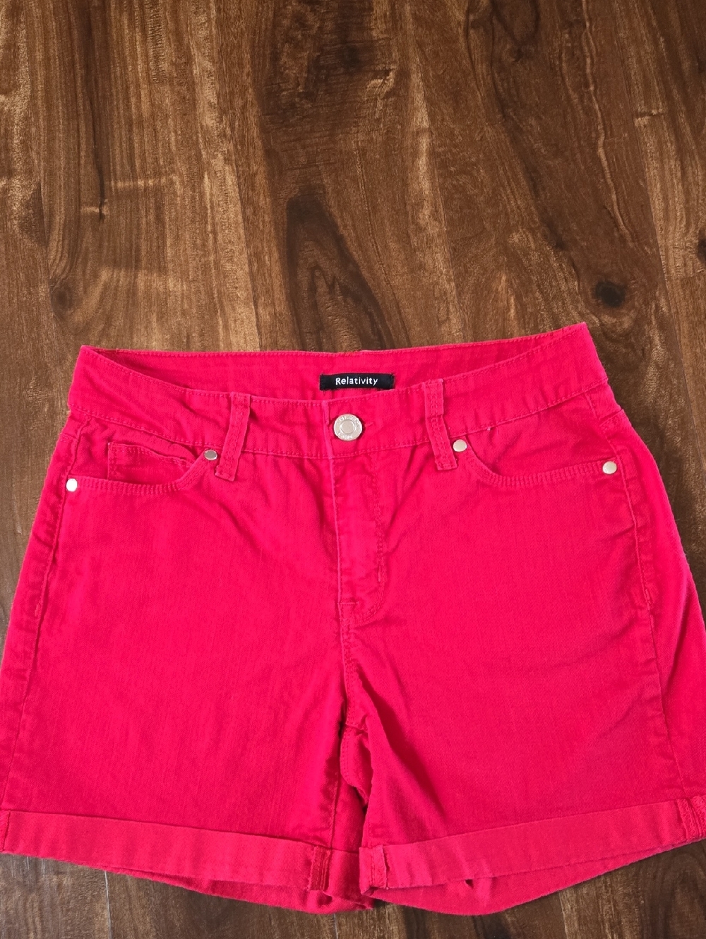 Relativity Red Jean Shorts